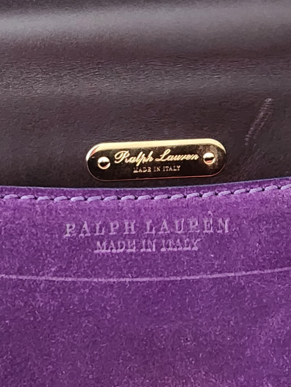 💜RARE Ralph Lauren💜 - Deep Purple Suede Tiffin 27 Satchel Bag - Picture 4 of 15